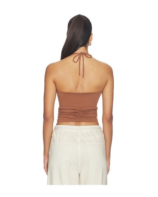 Susana Monaco Multicolor Halter Gathered Top Tie Neck