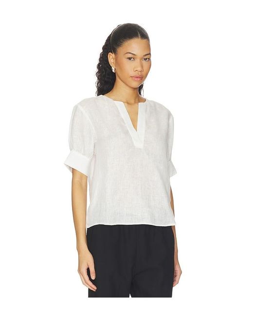 FRAME White The V-Neck Popover Top