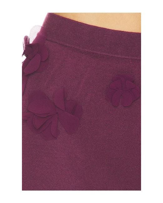 Jonathan Simkhai Purple Cora Floral Applique Midi Skirt