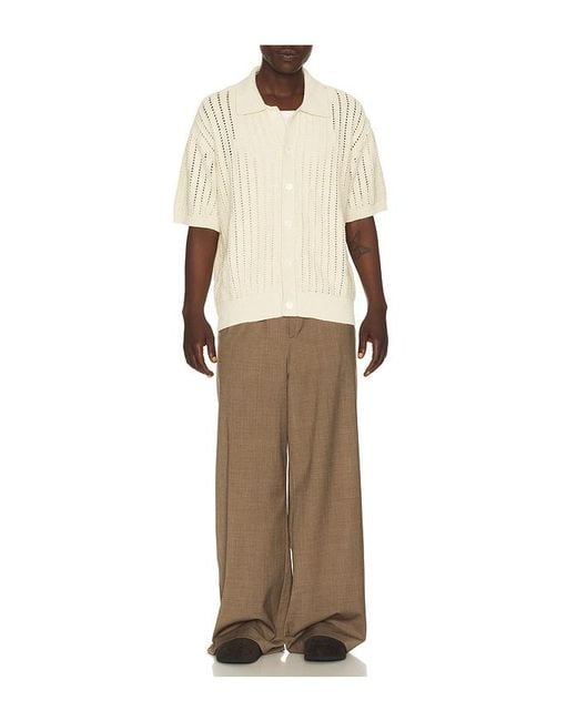 DUNST Natural Relaxed Collared Cardigan for men