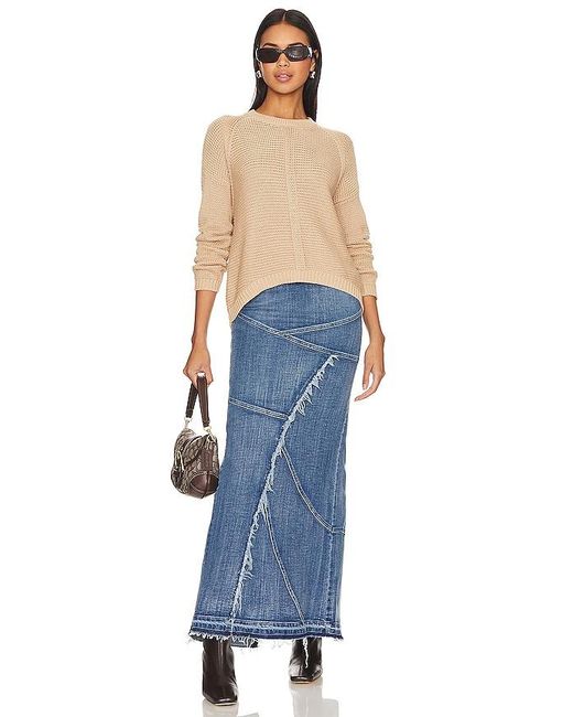 Autumn Cashmere Blue Open Stitch Crew Neck