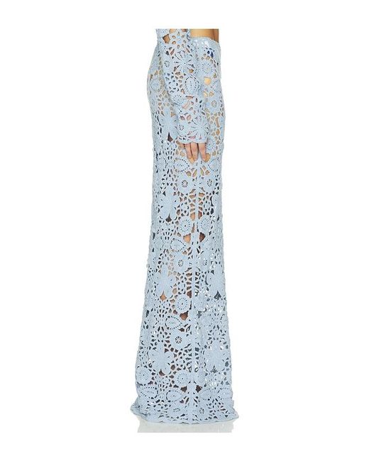 SNDY'S Blue Tala Crochet Maxi Skirt