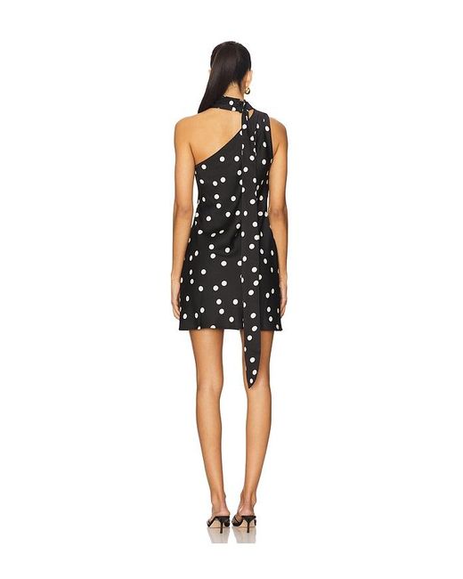 Line & Dot Black Gloss Scarf Mini Dress