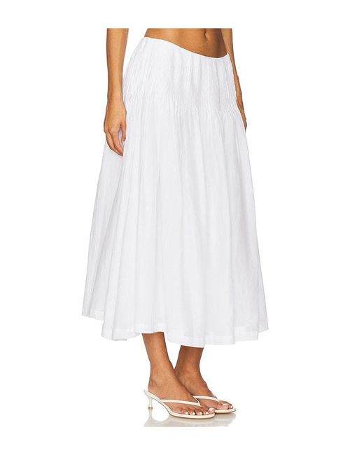 LPA White Emmy Midi Skirt
