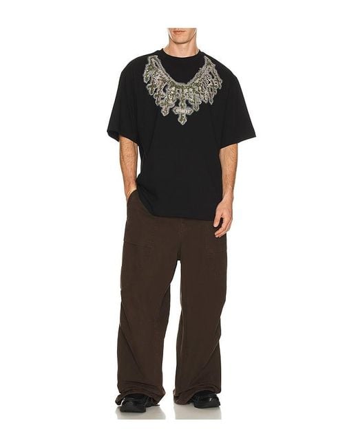 we11done Black Cross Necklace T-Shirt for men