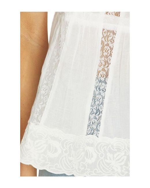 For Love & Lemons White Breezy Cotton Top