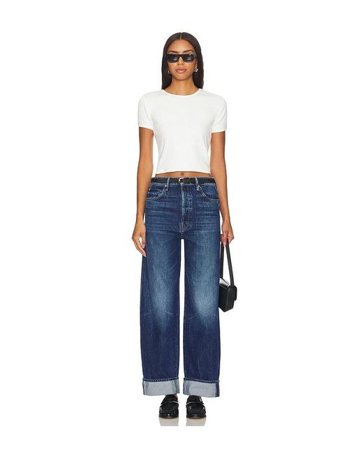 Mother Blue The Spitfire Nerdy Cuff Jeans