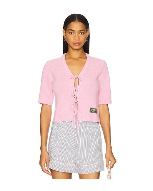 Ganni White Future Wool Short Sleeve Cardigan