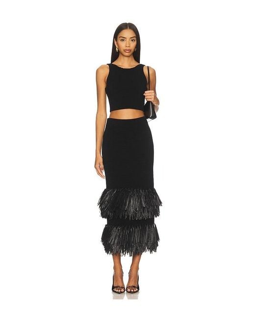 Aje. Black Agave Knit Top