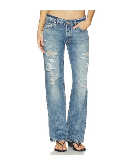 EB DENIM Blue Low Rise Baggy Jeans