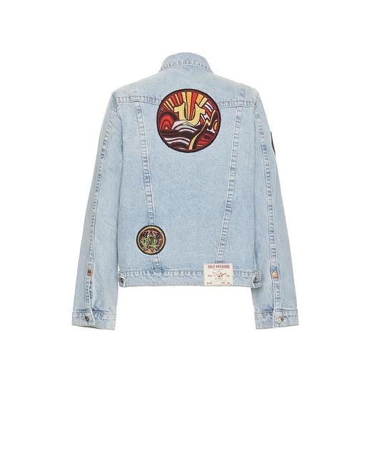 True Religion Denim Trucker Jacket With Patches in Blue for Men Lyst UK
