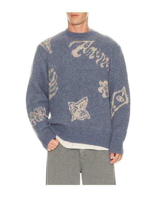 Oas Blue Symo Pino Crewneck Sweater for men