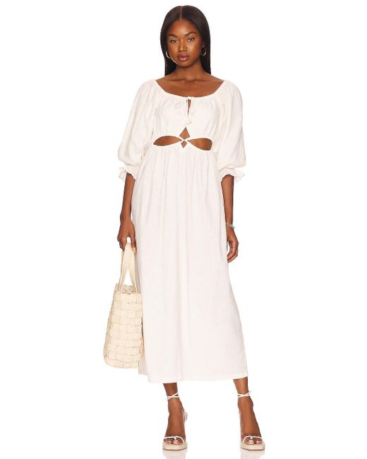 Cleobella Cotton Sutton Ankle Dress in Ivory (White) | Lyst