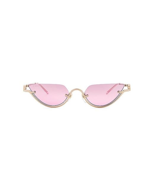 Gucci Pink GG Narrow Upside Down Cat Eye Sunglasses