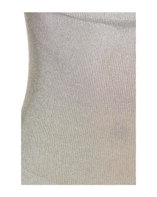 GUIZIO White Elsie Cowl Neck Dress