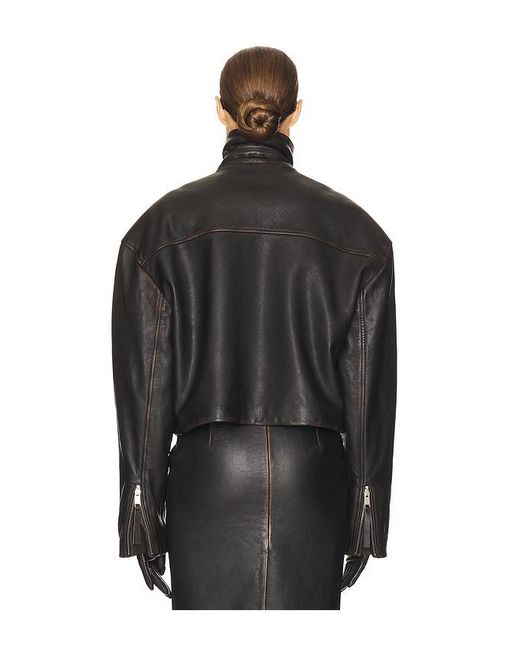 Helsa Black The Leather Oversized Moto Jacket