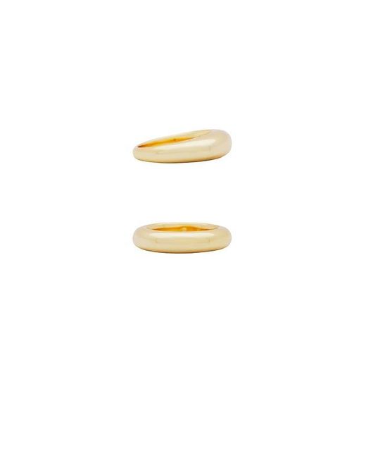 Ettika White Modern Dome Ring Set