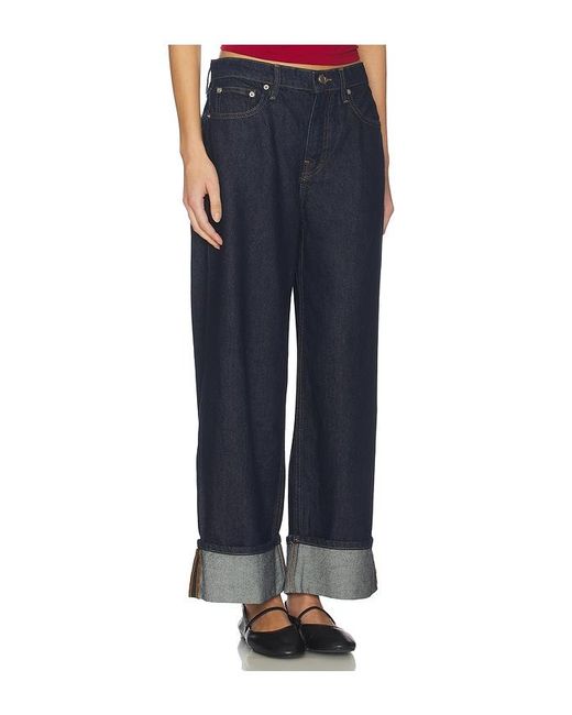 GOOD AMERICAN Blue Good Standard Baggy Cuffed Jeans
