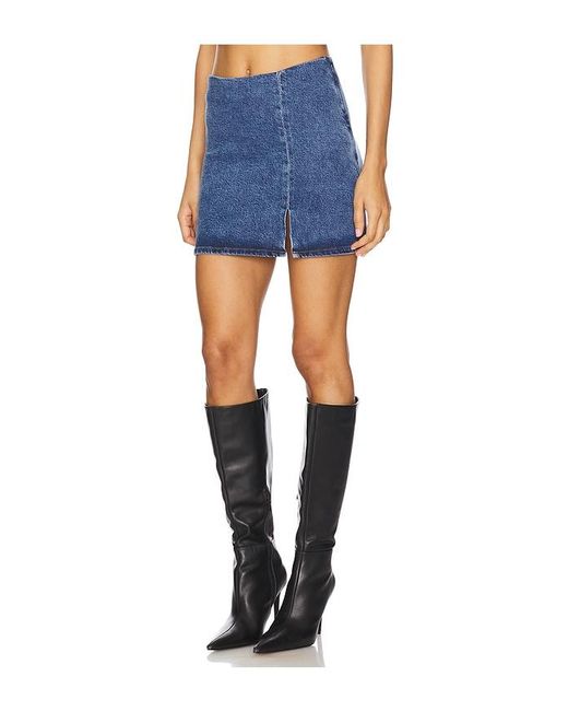 GOOD AMERICAN Blue Denim Mini Skirt