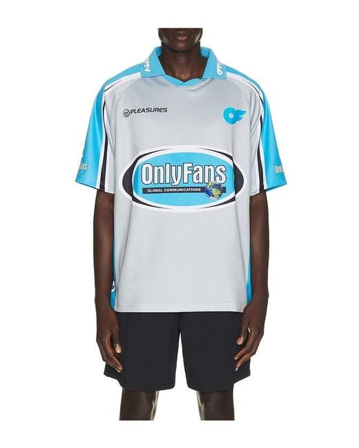 Pleasures Blue X Onlyfans Jersey for men