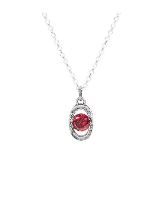 Twojeys White Icon Link Ruby Necklace for men