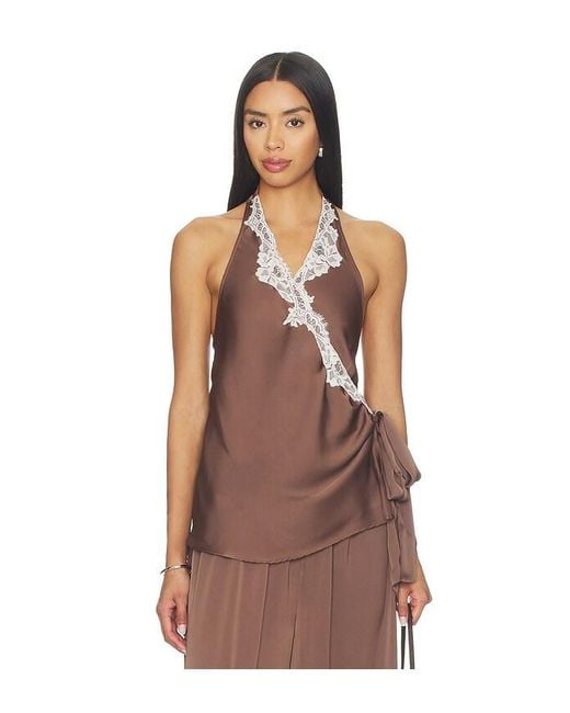 Faithfull The Brand Brown Marea Top