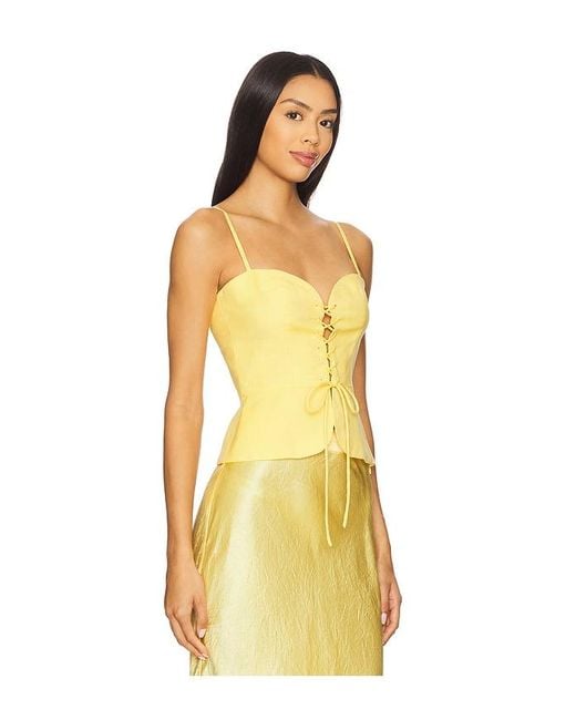 USISI SISTER Yellow Josie Linen Top