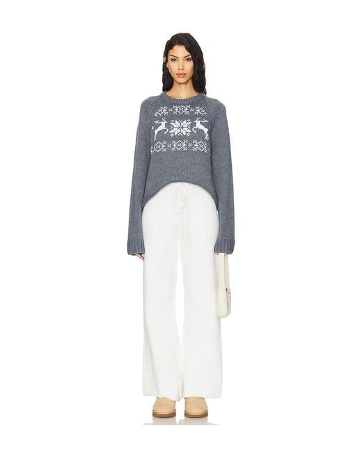 Lovers + Friends Blue Leo Fairisle Sweater
