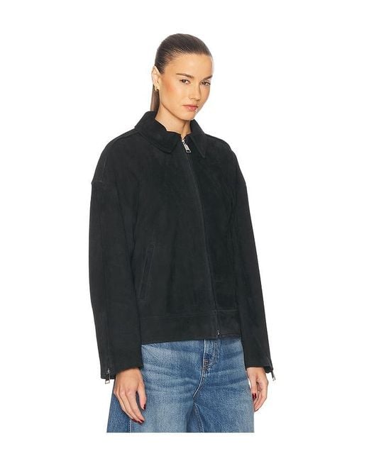 GRLFRND Blue Alek Suede Jacket