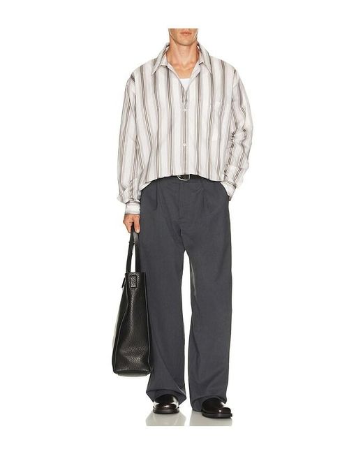 Won Hundred White Maza Stripe Shirt for men