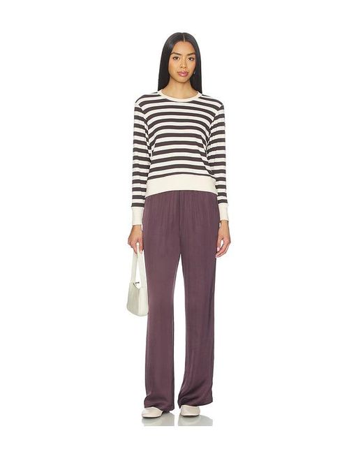 PERFECTWHITETEE Purple Camile Wide Leg Pant