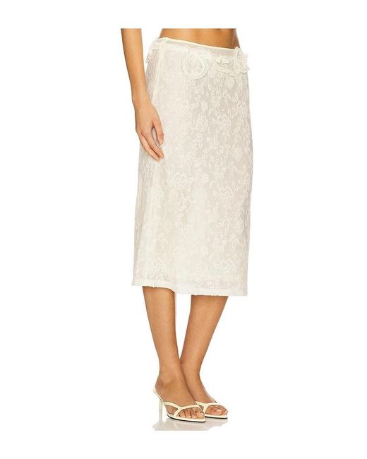 MARRKNULL White Lace Layered Skirt