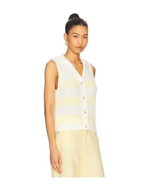 Central Park West Daphne Striped Hooded Tank Natural