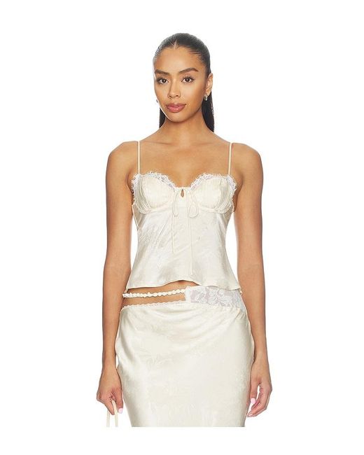 For Love & Lemons White Babette Camisole Top