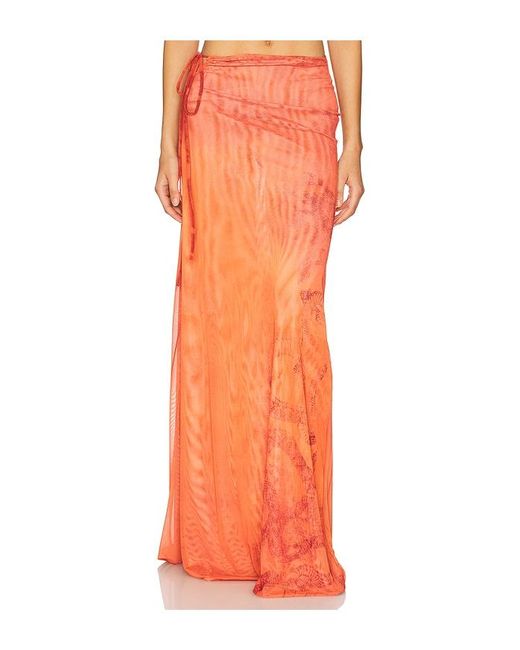 Jade Cropper Red Reversible Maxi Skirt