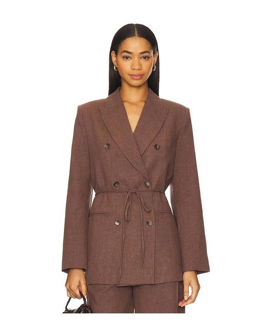 Elodie the Label Brown Blazer Mit Leinenanteil Dion