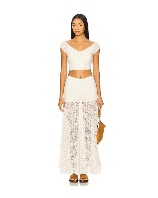 Free People White X Revolve Oh So Sweet Lace Set