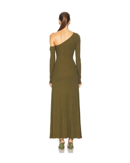 Seven Wonders Green Bianca One Shoulder Maxi Dress