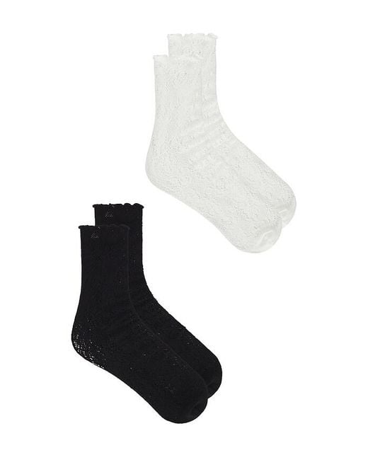 Stems Jules Lace Crew Socks Pack Of 2 Black