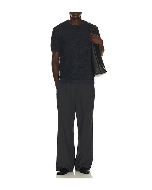 Theory Black Kolben Pacific Linen Tee for men
