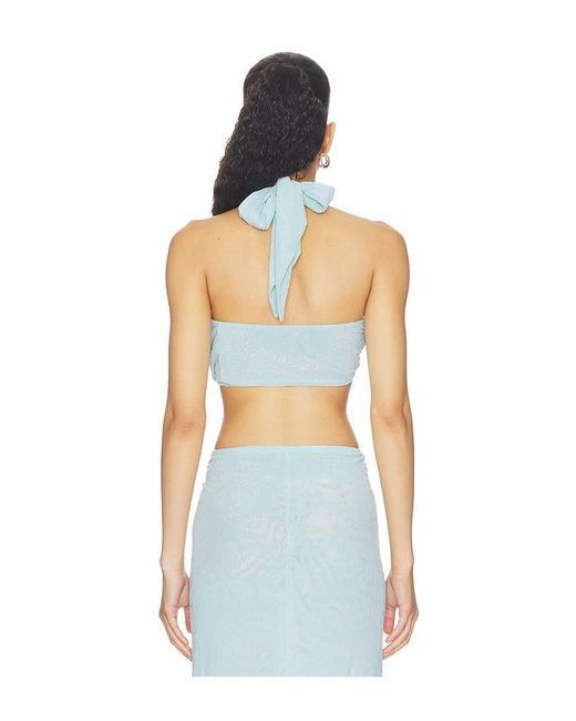 AFRM White Lyra Burnout Velvet Top