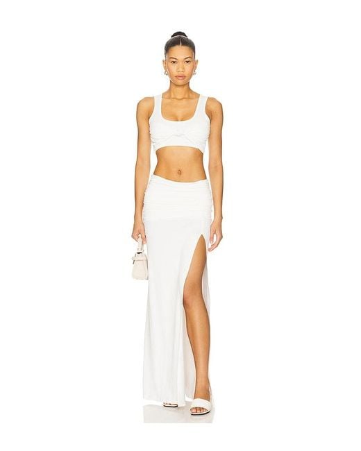 superdown White Leni Maxi Skirt Set
