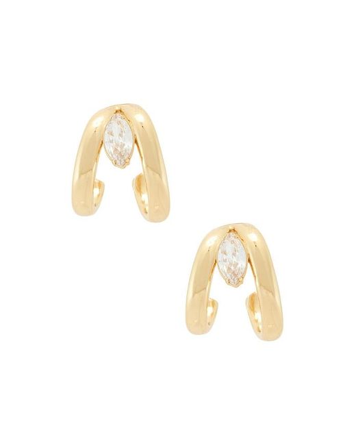 Ettika Metallic Orbit Crystal Hoop Earrings