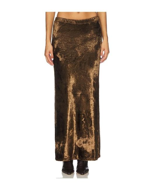LAPOINTE Brown Velvet Skirt