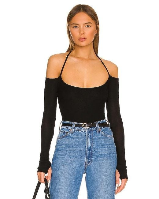 Michael Lauren Black Dave Halter Neck Top
