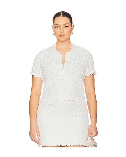 L'academie White 'Academie Salisa Scallop Cardigan