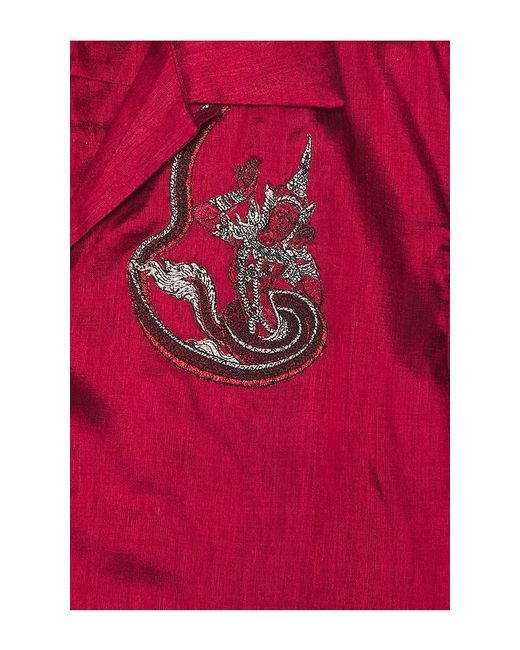 Sanēa Red Naka Silk Shirt for men