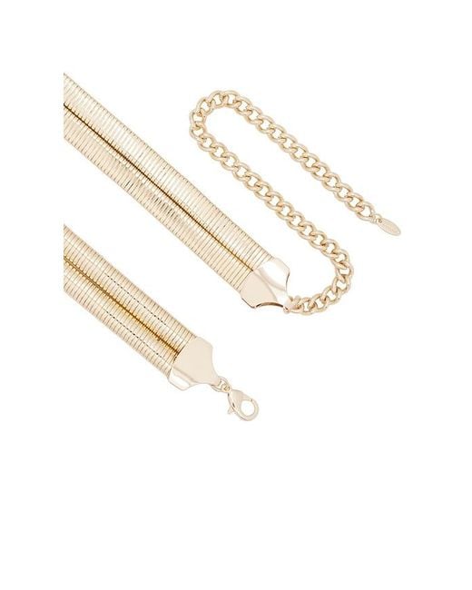 Ettika Metallic Wrap Around Flex Snake Chain Belt