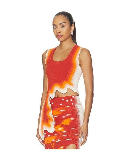 Ph5 Red Kerry Wavy Tank Top