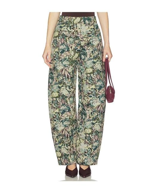 Ganni Green Tapestry Jacquard Pant